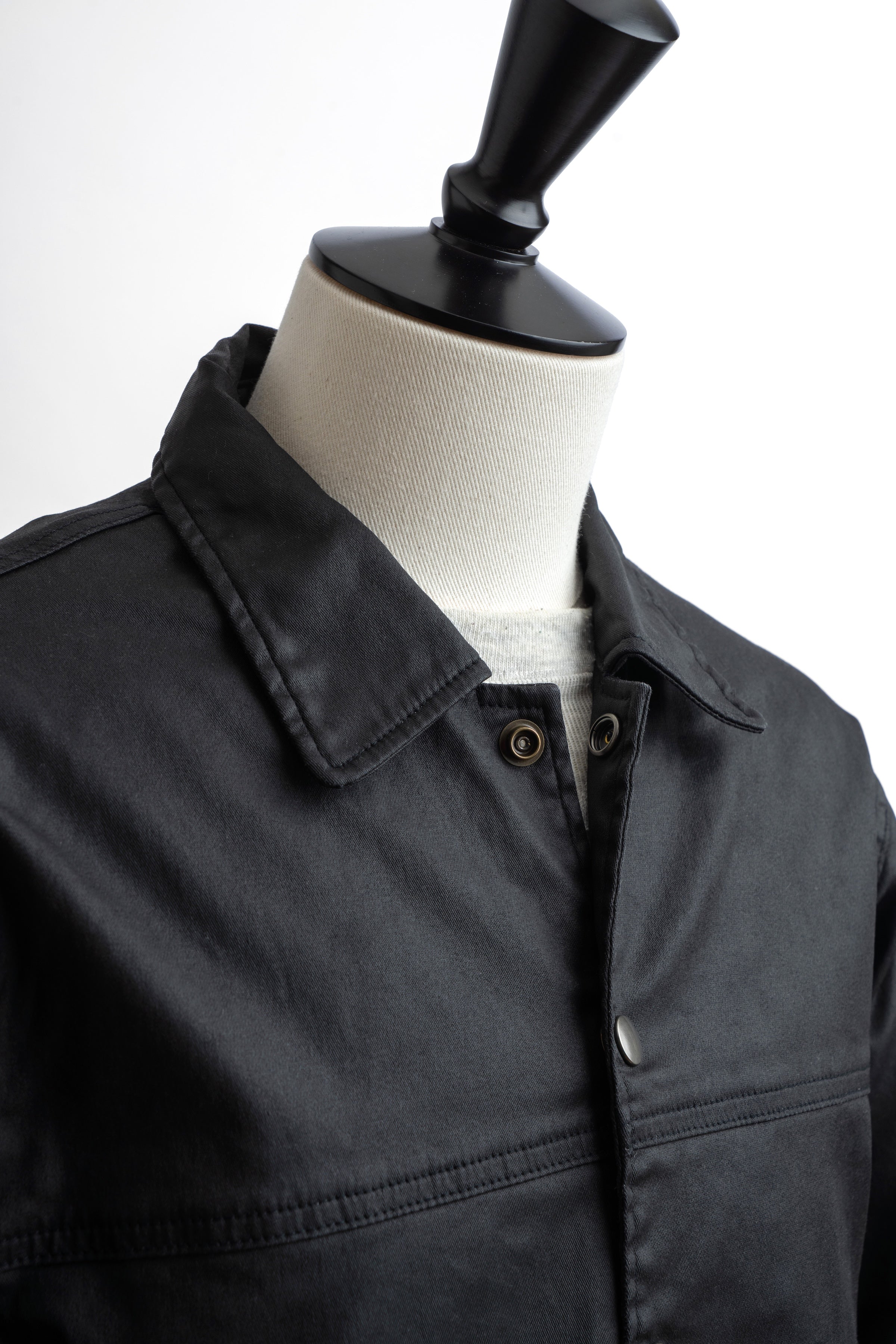 【 予約受付】Coated Denim Coach Jacket - Black 11月下旬より弊社より順次出荷予定となります。