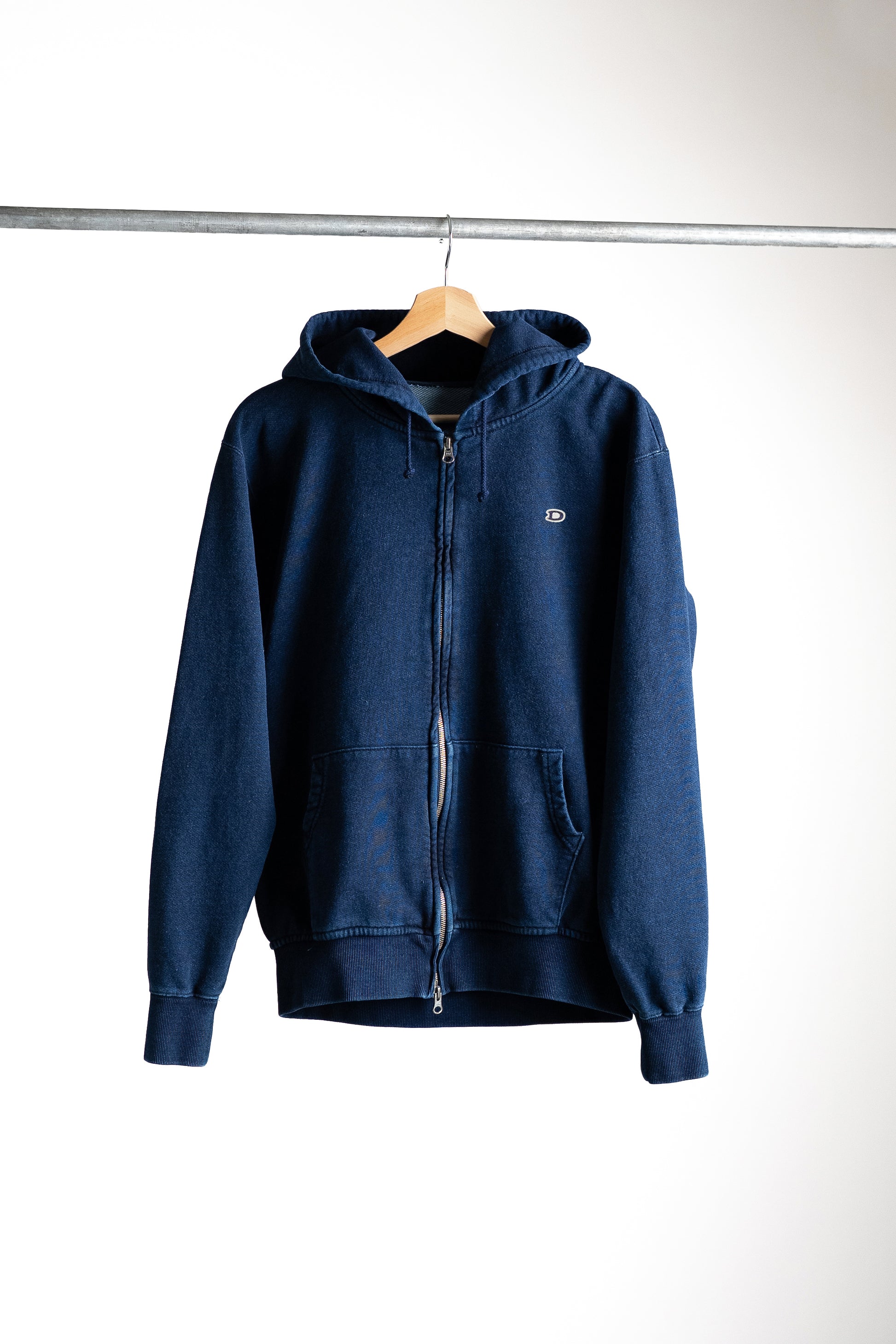 DENIM ZIP HOODIE w/Dino Small Patch
