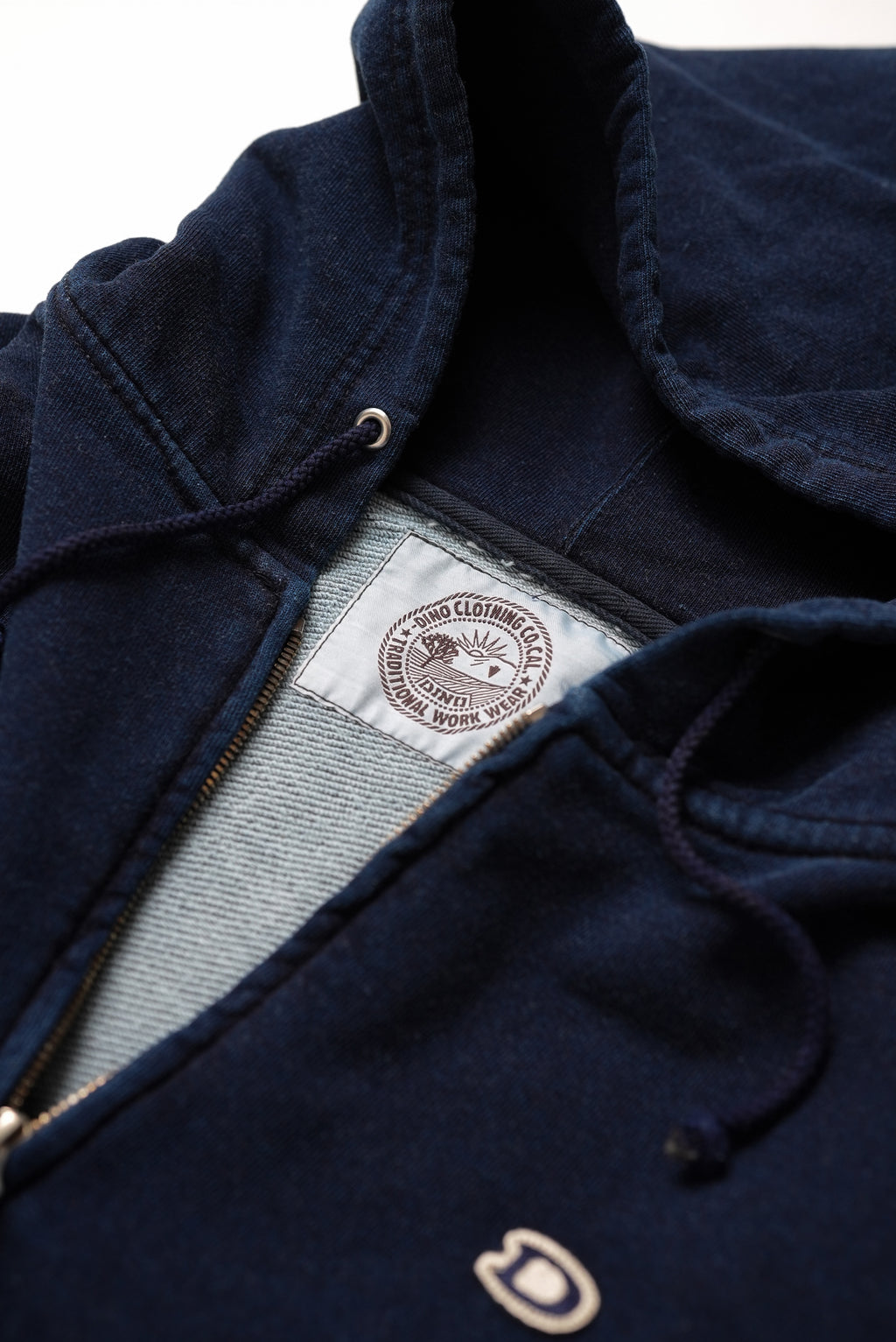DENIM ZIP HOODIE w/Dino Small Patch