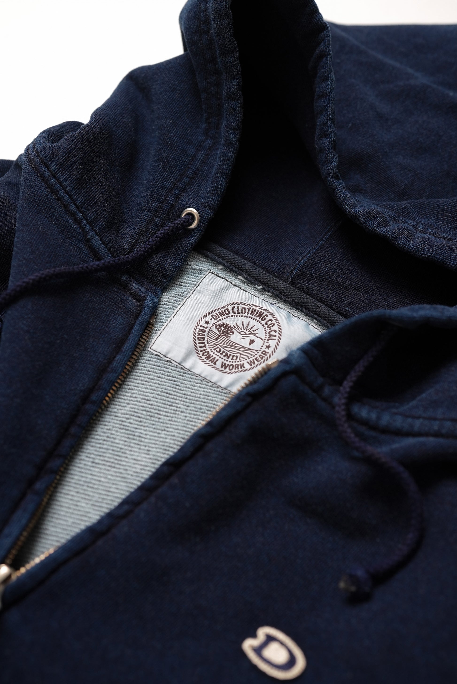 DENIM ZIP HOODIE w/Dino Small Patch