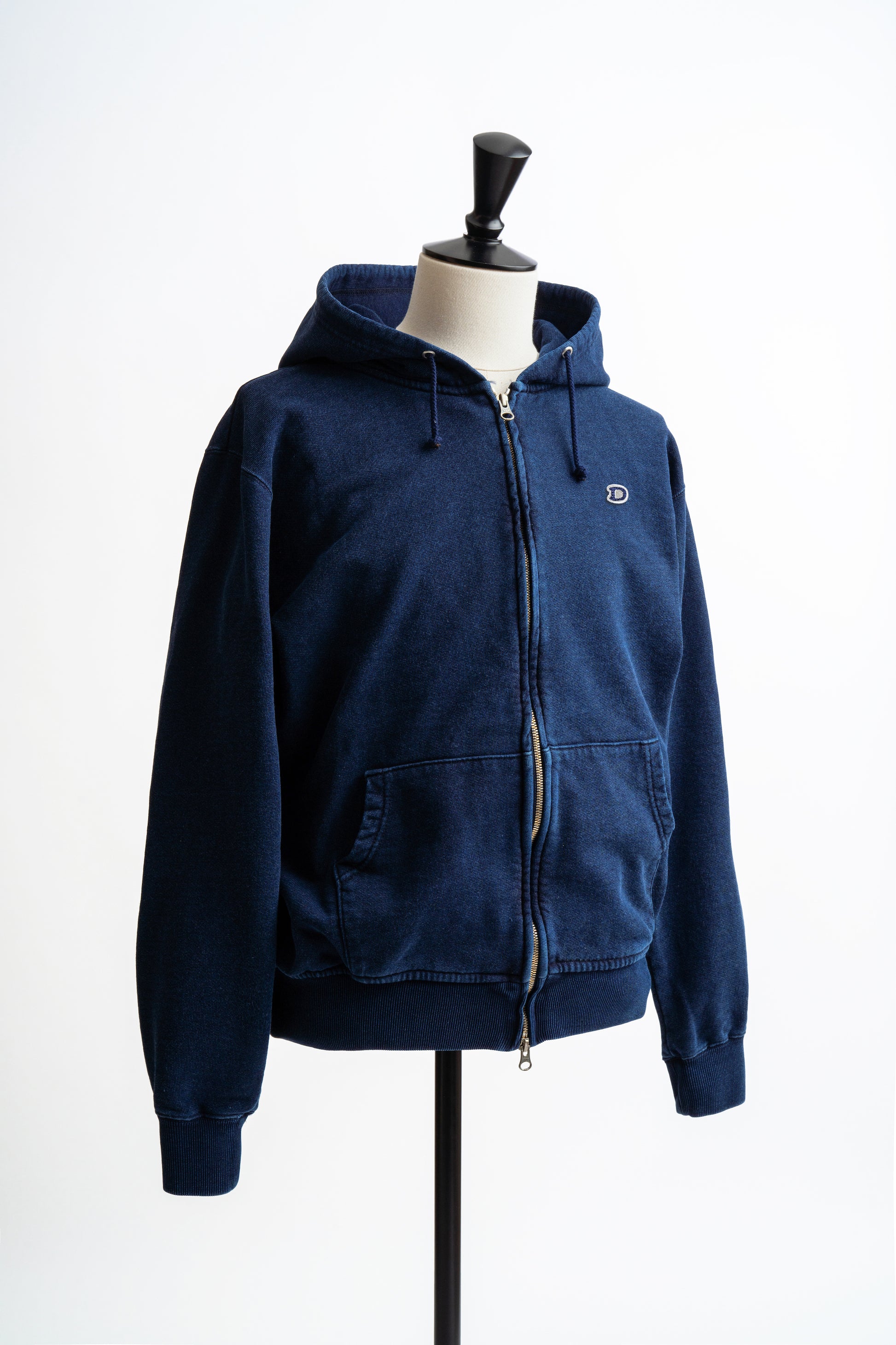 DENIM ZIP HOODIE w/Dino Small Patch