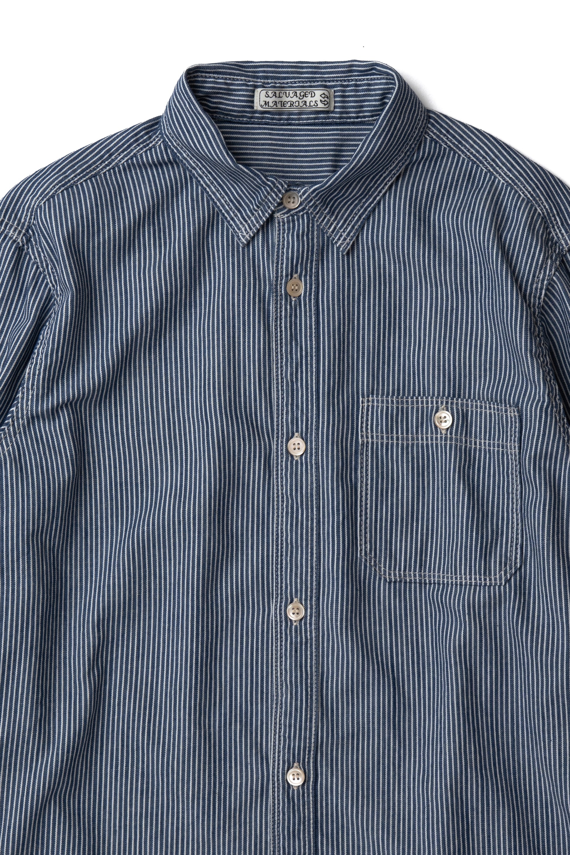 L/S Feather Touch Button Down Casual Shirts | Stripe