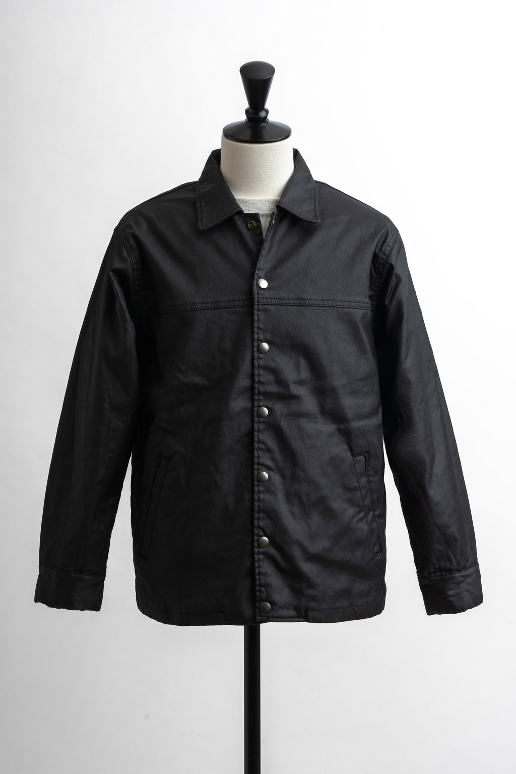 【 予約受付】Coated Denim Coach Jacket - Black 11月下旬より弊社より順次出荷予定となります。