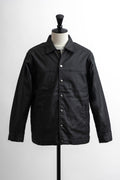 Coated Denim Coach Jacket - Black