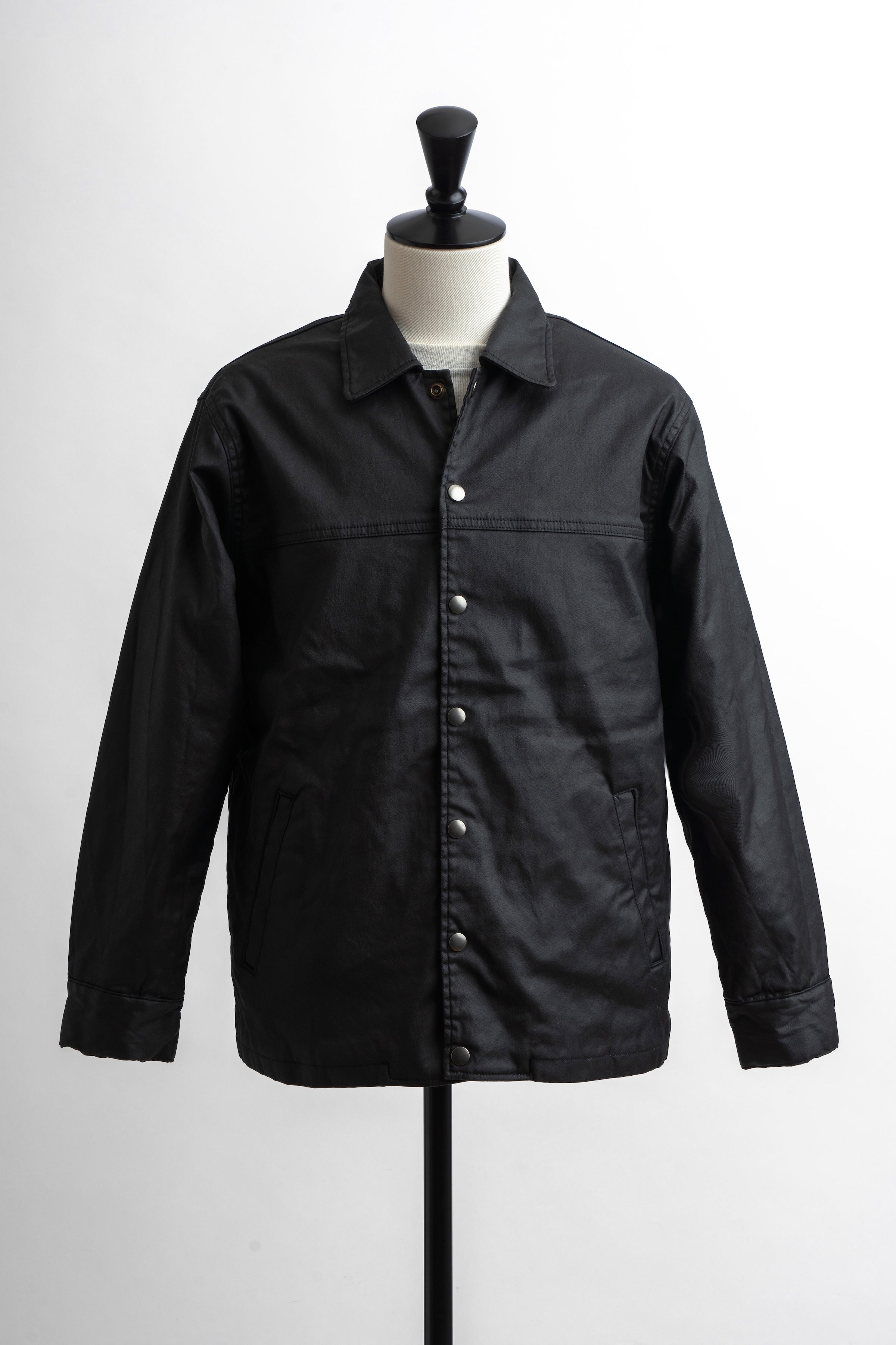 【 予約受付】Coated Denim Coach Jacket - Black 11月下旬より弊社より順次出荷予定となります。