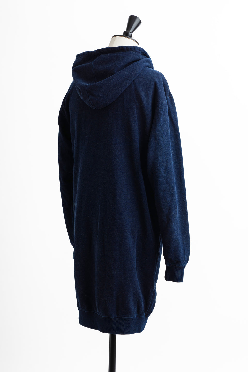 KNIT DENIM LONG HOODIE w/Dino Small Patch - Indigo