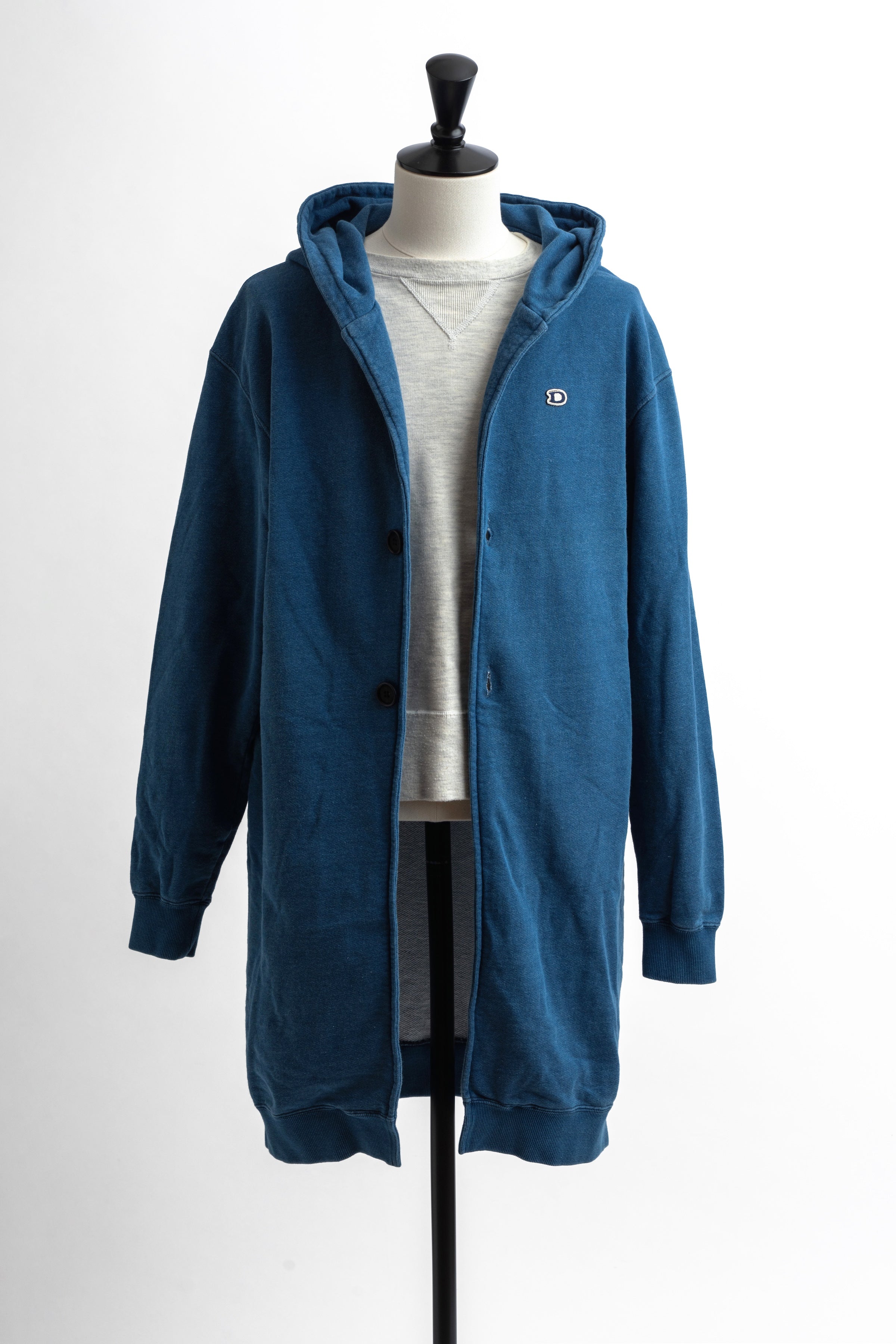 KNIT DENIM LONG HOODIE w/Dino Small Patch - LITE