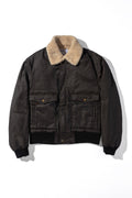 Coated Denim G-1 Type Jacket - Brown