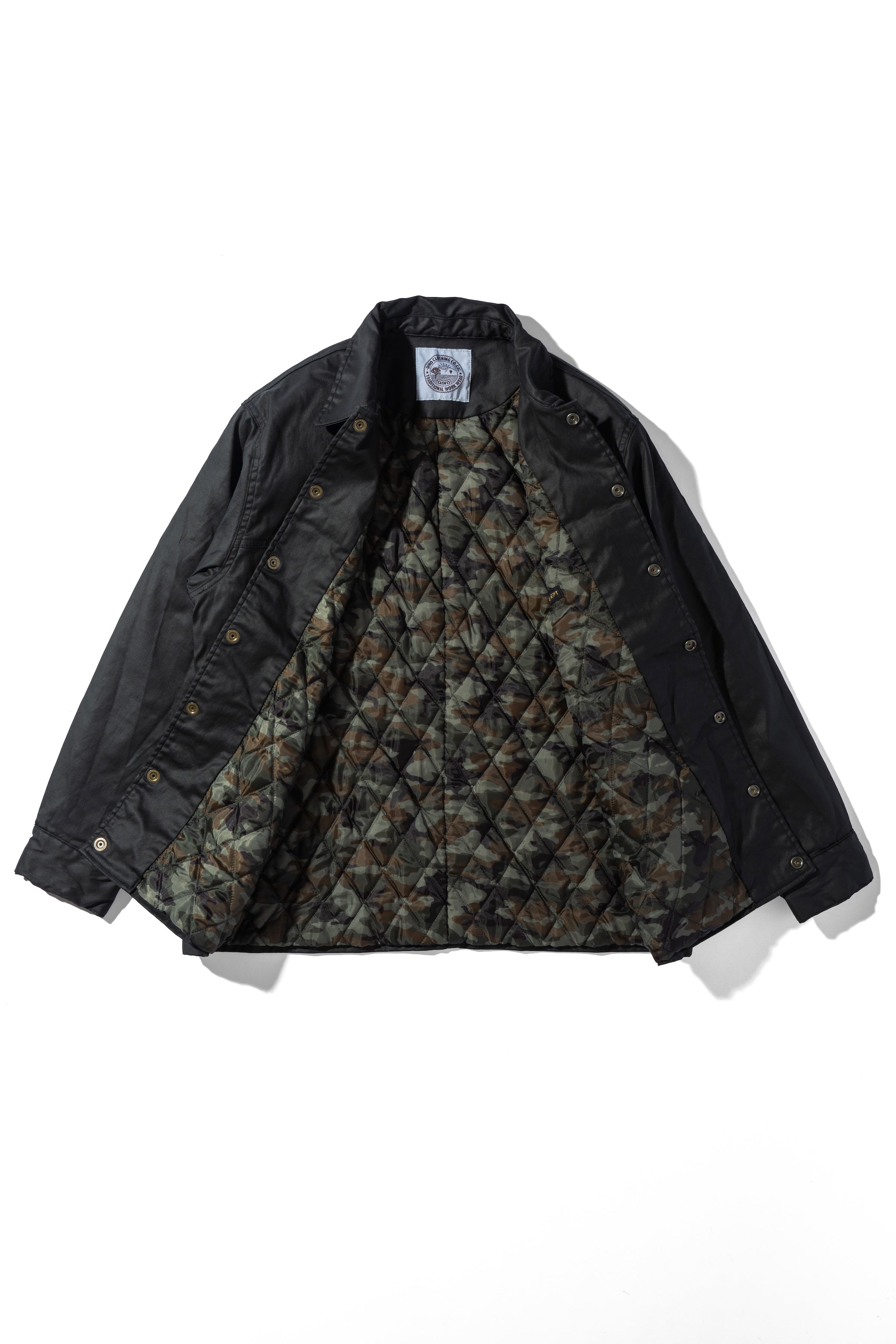 【 予約受付】Coated Denim Coach Jacket - Black 11月下旬より弊社より順次出荷予定となります。