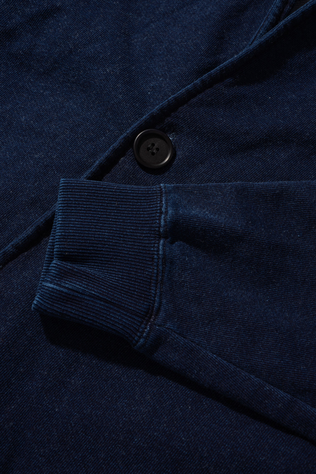 KNIT DENIM LONG HOODIE w/Dino Small Patch - Indigo