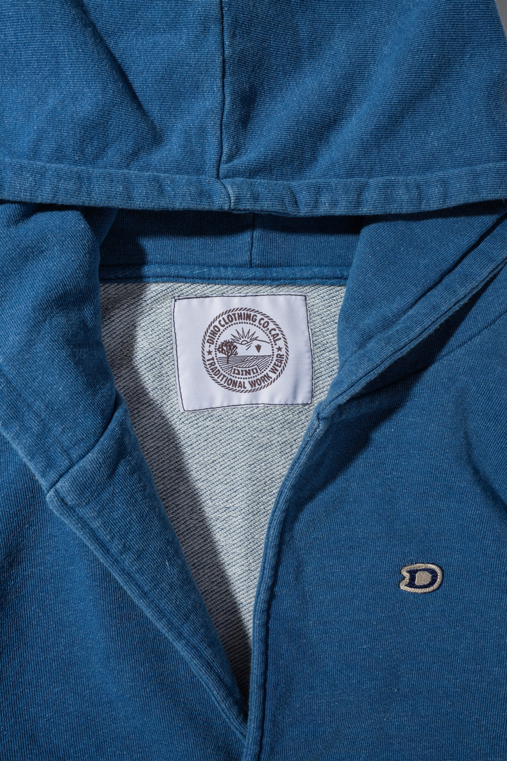 KNIT DENIM LONG HOODIE w/Dino Small Patch - LITE