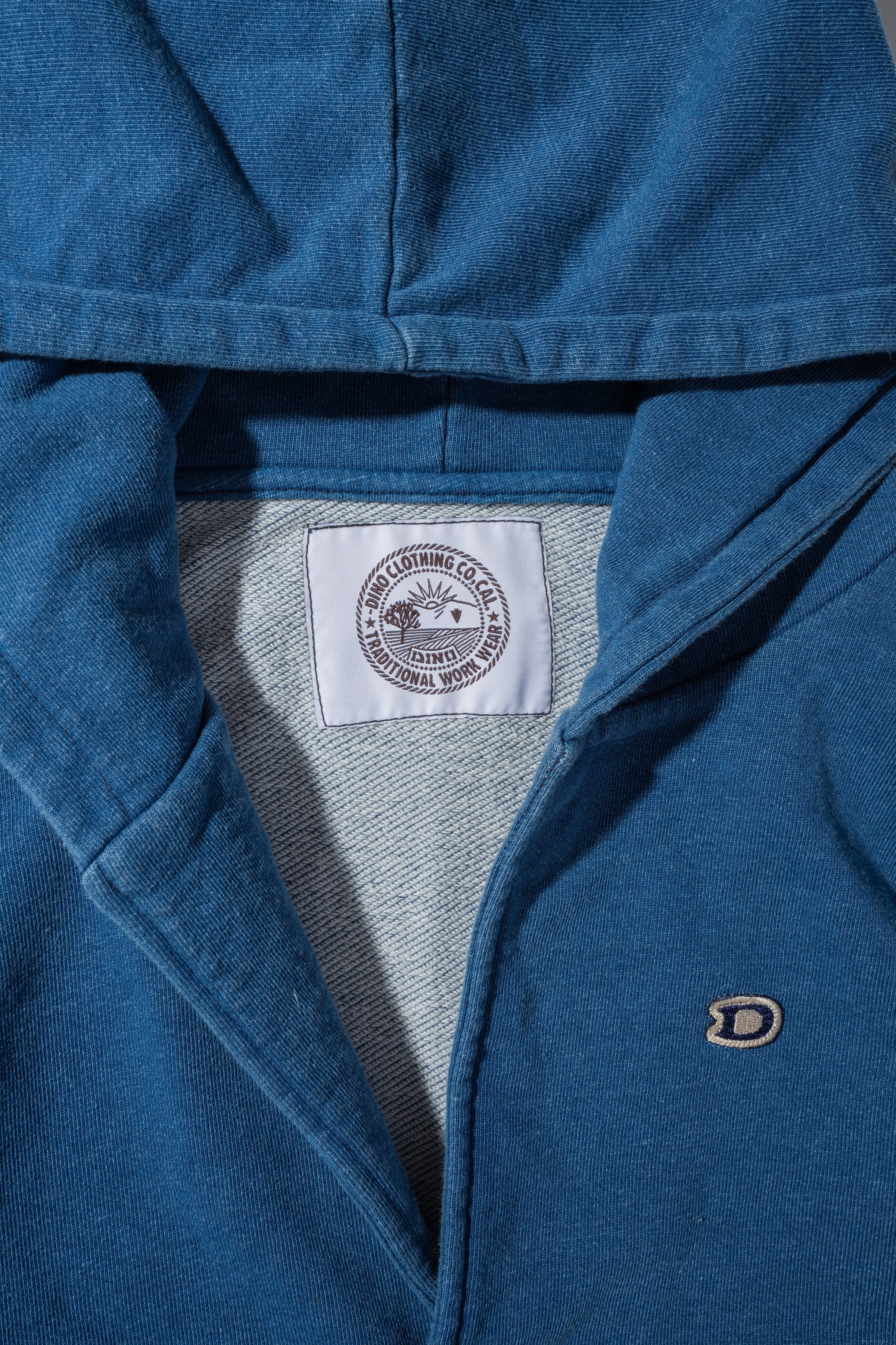 KNIT DENIM LONG HOODIE w/Dino Small Patch - LITE