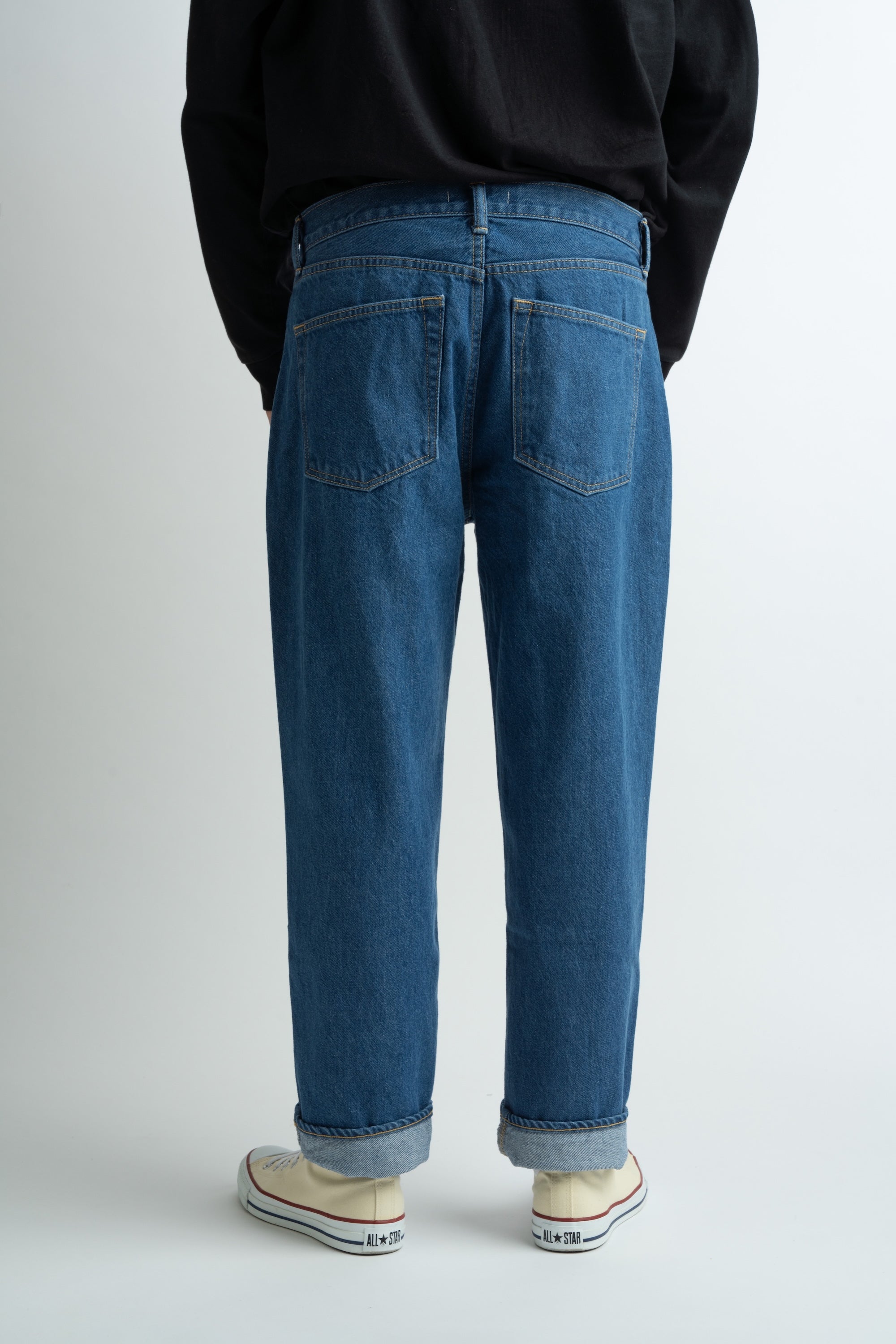 Tapered 5 Pocket Jeans | Mid Indigo