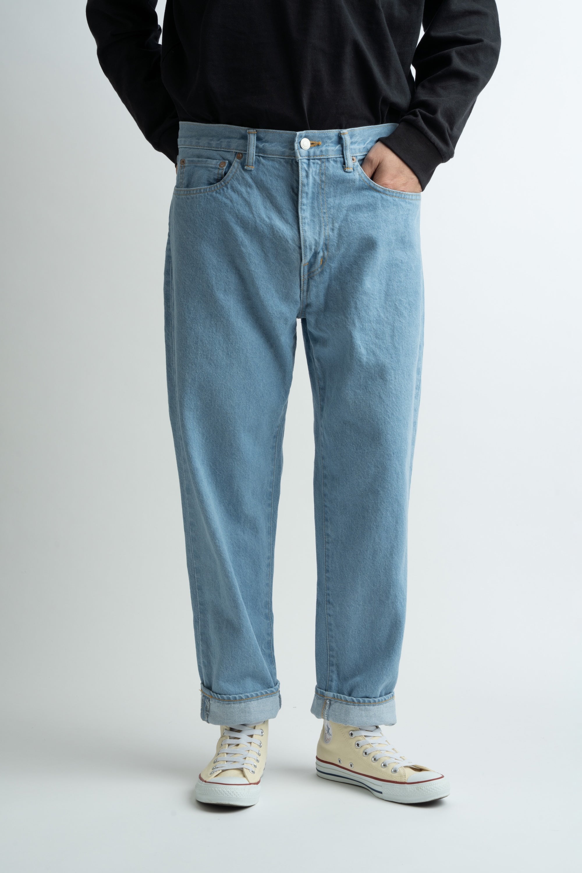 Tapered 5 Pocket Jeans | Lt Indigo